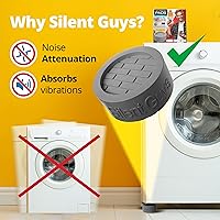 Vista 3 de Silent Guys Anti Vibration Pads for Washing Machine (4 Pack) – Heavy Duty Washing Machine Anti-Vibration Pads, Universal Washer Feet, Grey Anti