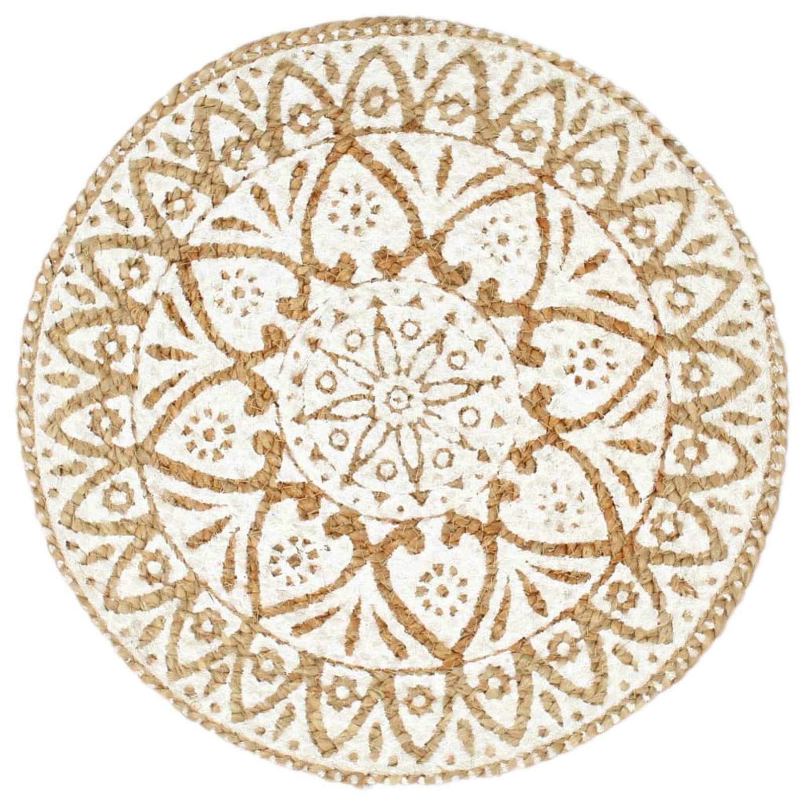 Mantel Individual 6 Unidades Redondo Yute Blanco 38 cm salvamanteles Individuales Antimanchas
