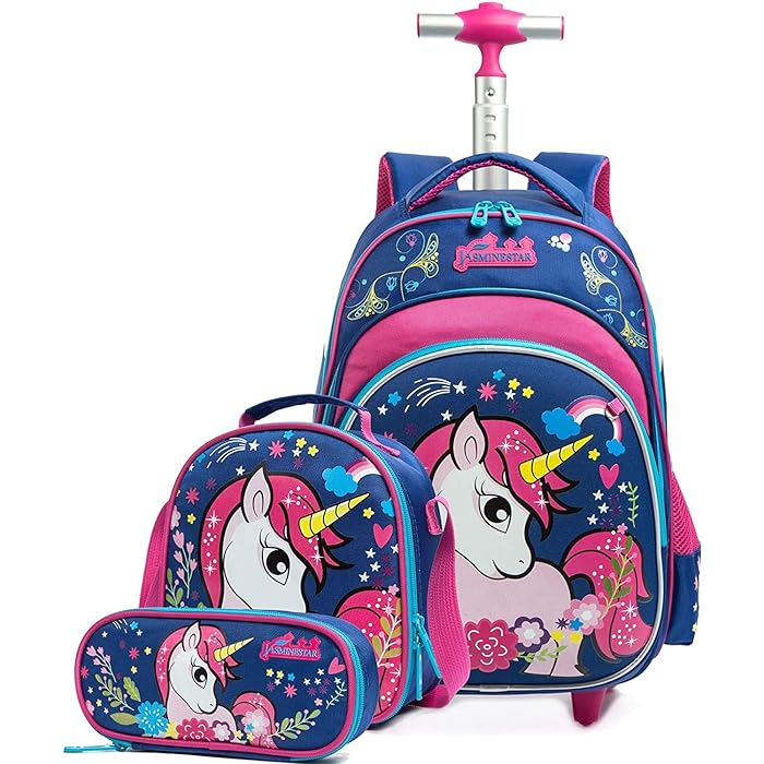 Buy Girls Trolley Backpack for Kids,Rolling Backpack with Wheels for School Bags Girls