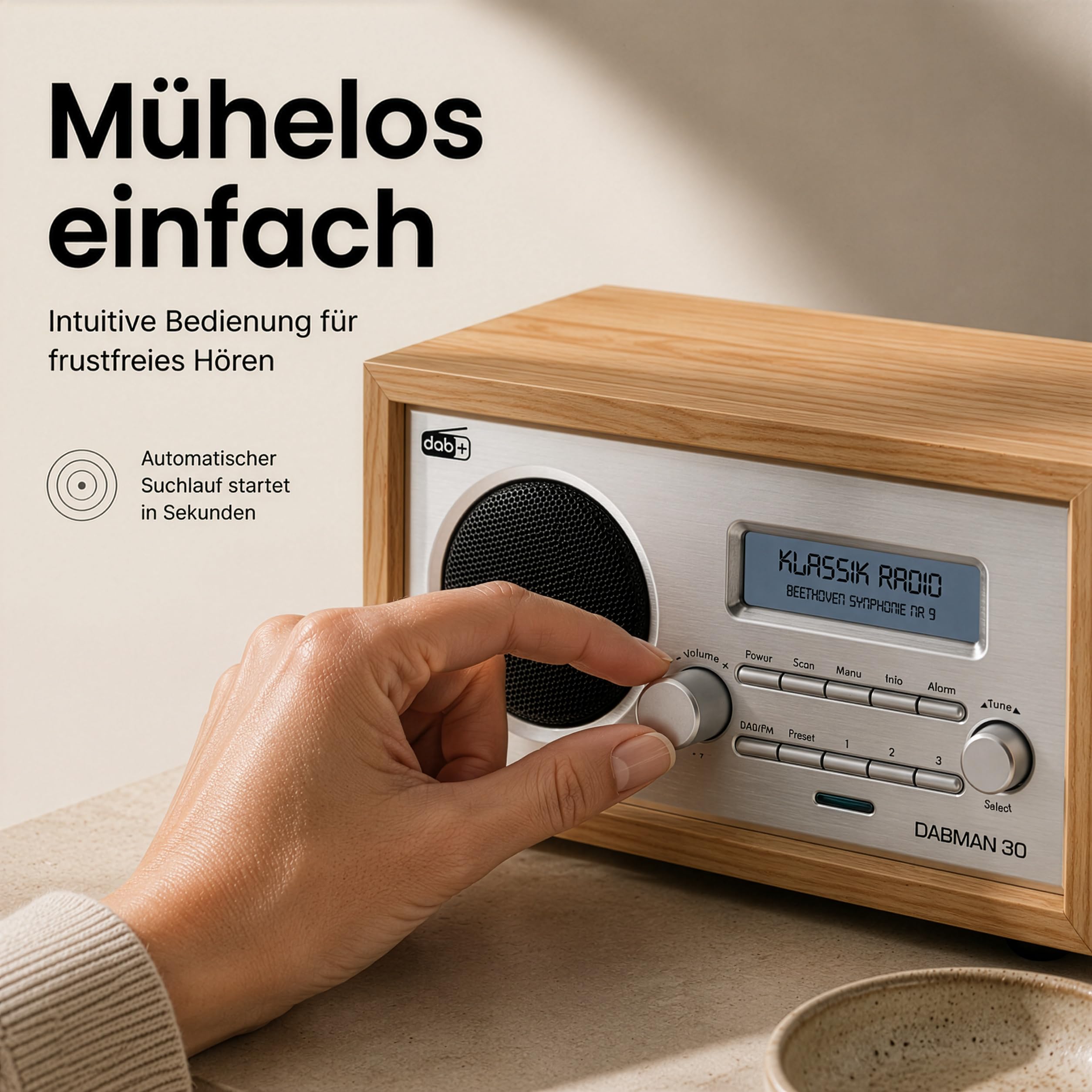 Imperial 22-130-00 Dabman 30 - DAB+ Radio, DAB Plus Radio, Küchenradio, Mini Radio Dab, Badradio Digitalradio (DAB+/DAB/UKW, Aux In, inkl. Netzteil) braun