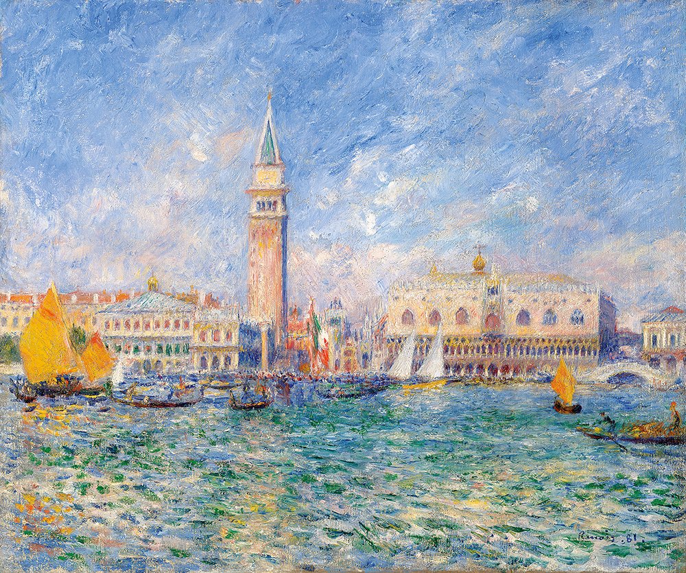 Cuadro Vue de Venise de Renoir con marco marrón mediano mate