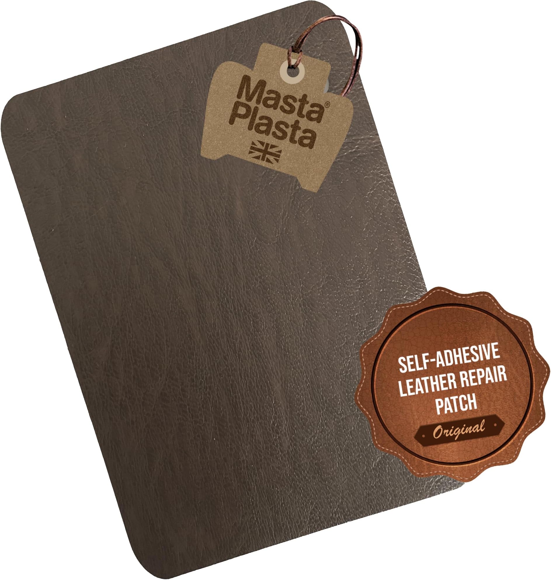 MastaPlasta Original Easy All-in-One Leather Repair Kit. Leather Patches for Sofas Self Adhesive - Mid-Brown 28cm x 20cm (11in x 8in) – Upholstery Leather Repair Patch for Car Seats, furniture, DIY