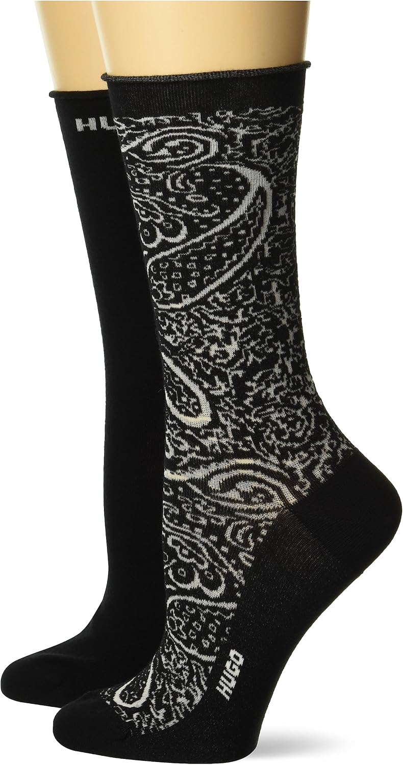 HUGO Women's 2-pack Pattern and Solid Socks