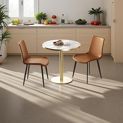 Miniatura 8 de Sillas de comedor con respaldo cómodo y patas de metal resistentes, modernas sillas tapizadas de piel sintética para cocina y oficina para comedor,