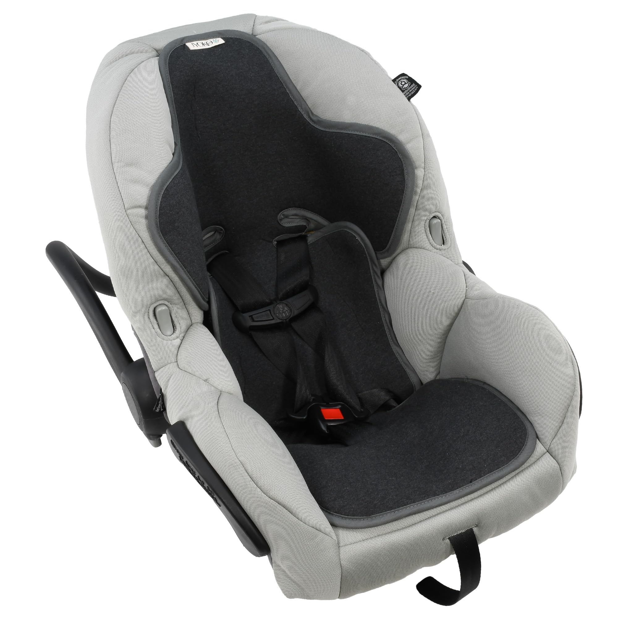 JYOKO KIDS Cuscino Seggiolino auto, Materassino Universale per Seggiolino di bambini Gruppo 0,1,2,3 Realizzato con cotone (Marengo, Gruppo 0-1)