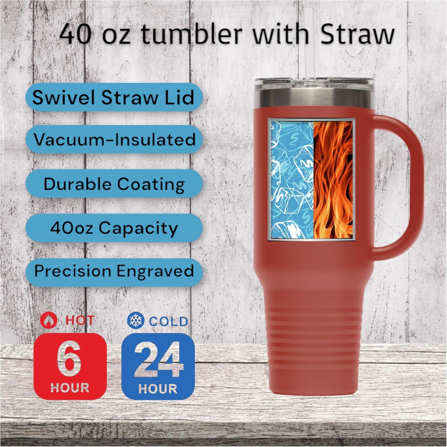 40oz Stainless Steel Travel Mug - Upload Your Logo, Custom Engraved, Double Wall Vacuum Insulated Straw Travel Tumbler, Ideal for Corporate Gifts, Events, and Sports Teams