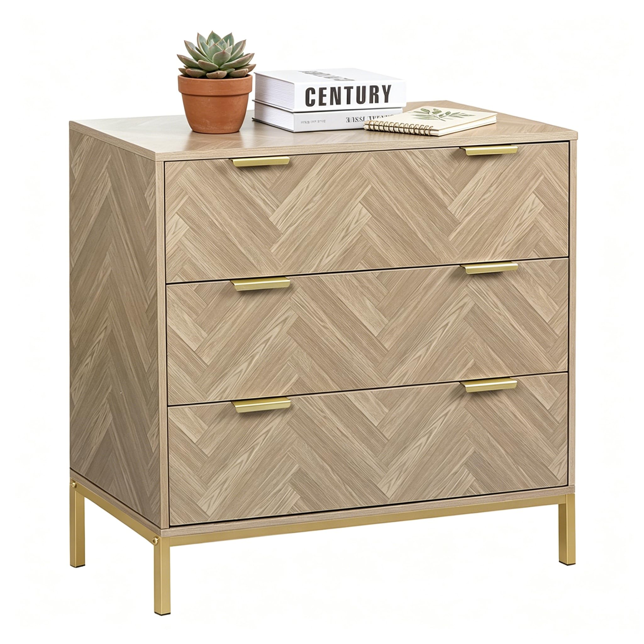 Kommode Schlafzimmer, Kommode mit Schubladen, Holz Kommoden mit Viel Stauraum, Schubladenkommode für Schlafzimmer, Wohnzimmer, Flur, Büro, 80 x 40 x 75 cm