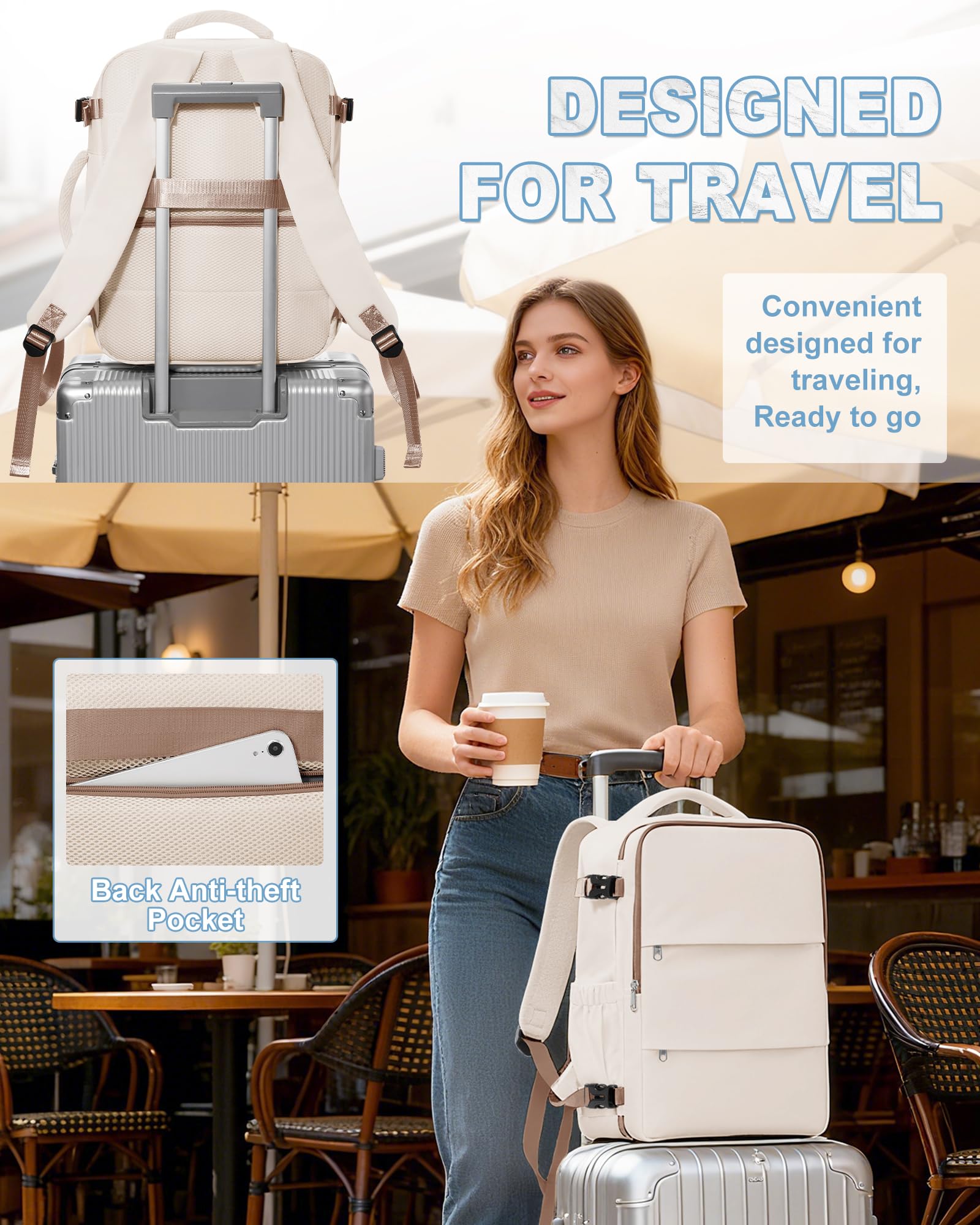 SZLX Zaino Ryanair 40x30x20 Sottovuoto Zaino da Viaggio 40x20x25 Bagaglio a Mano 40x30x20 Wizzair Donna Uomo Borsa da Cabina per Easyjet 45x36x20 Adatto a Laptop da 14 Pollici Impermeabile per Lavoro