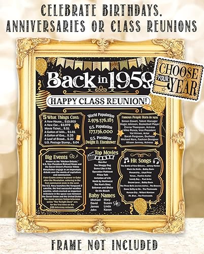 Miniatura 8 de Lone Star Art 66ª Reunión de Graduados (Sesenta y seis) Decoración en Oro - Recordando El Año - Clase de 1959 - Póster Sin Marco de 11x14 - Globos