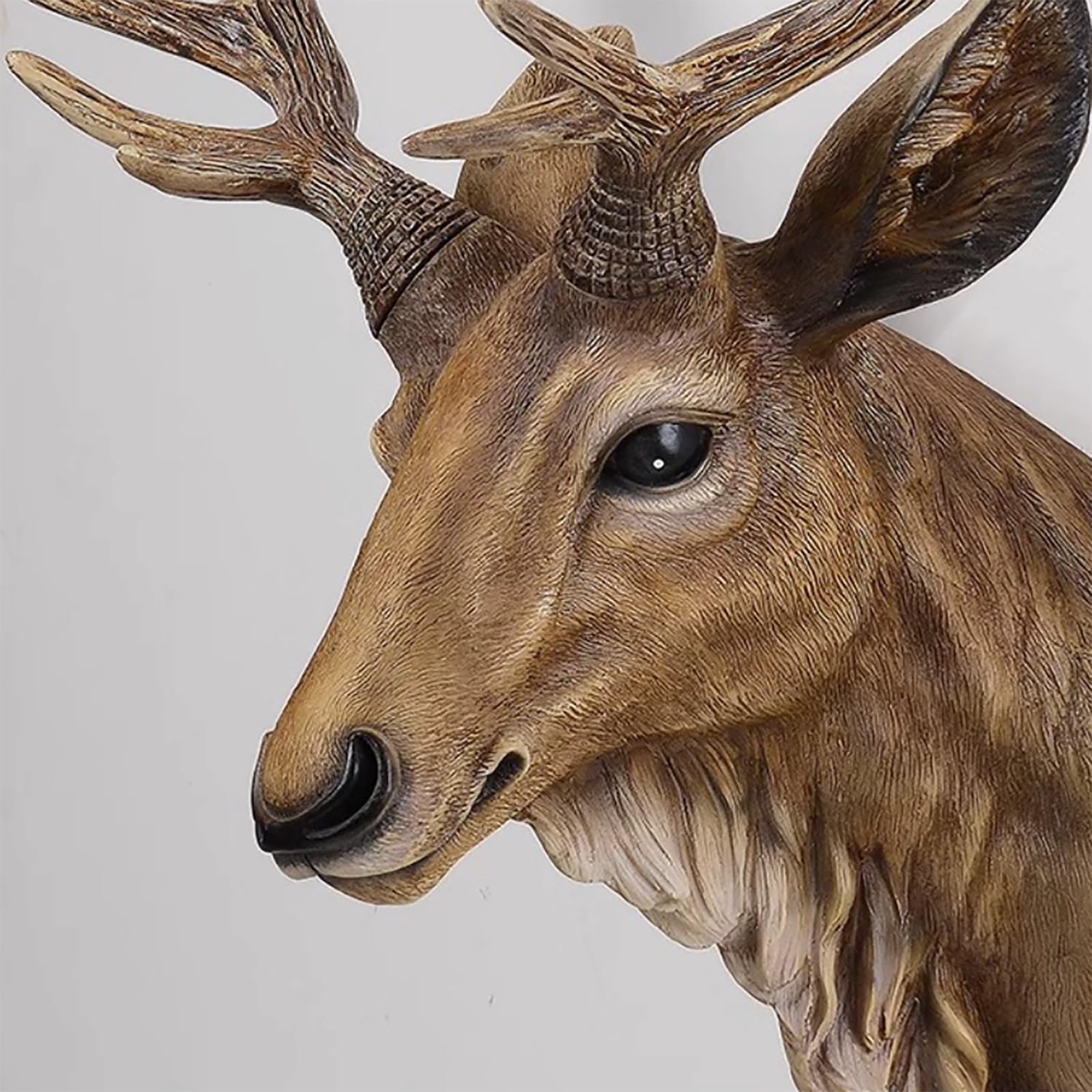 Decorazione murale Testa di Cervo Artificiale in Resina, Corna rustiche, Testa di Animale Artificiale, Scultura murale Testa di Cervo, Decorazioni per la casa con Cervo