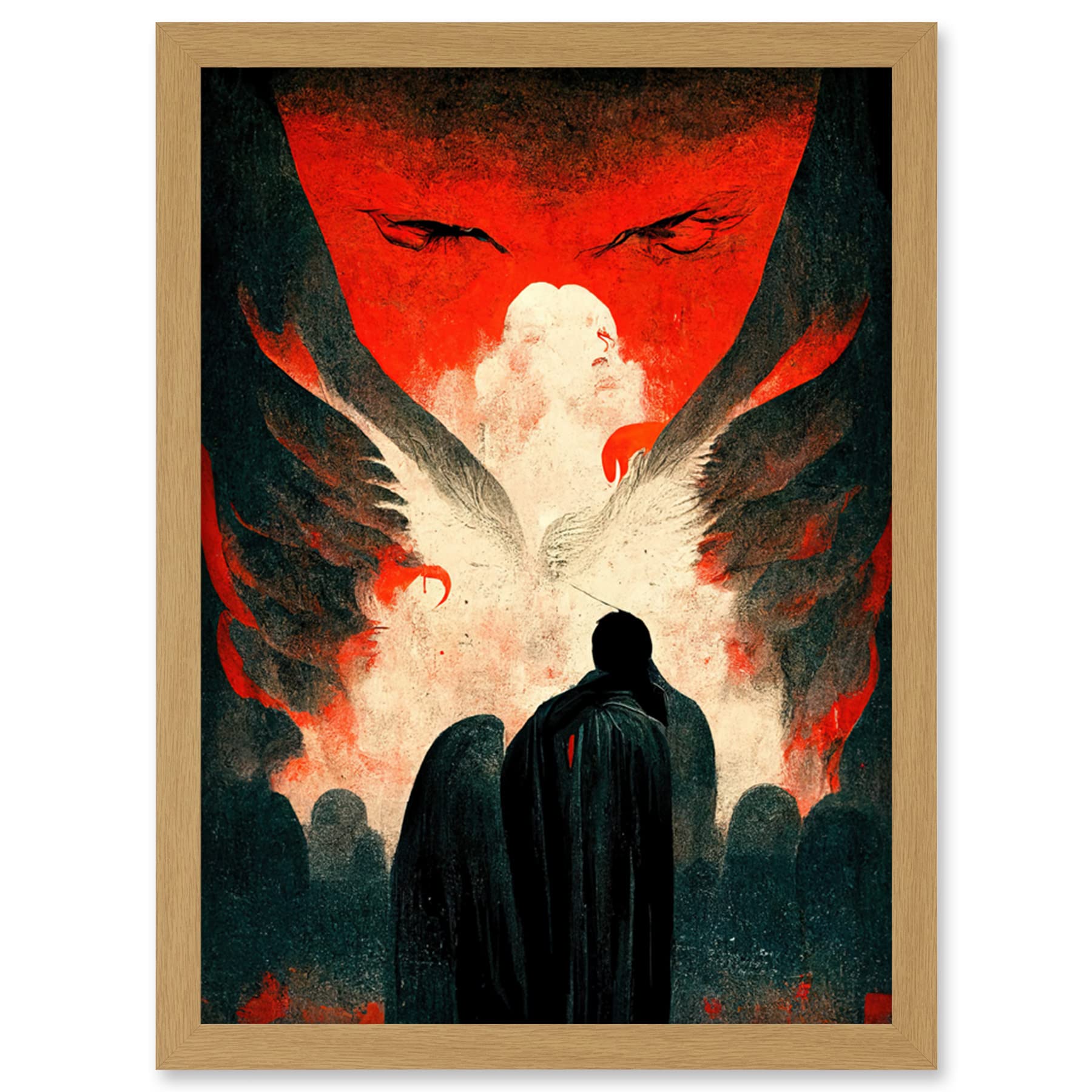 Doppelganger33 LTD Gates Of Hell Devil Satan Lucifer Evil Artwork Framed Wall Art Print A4