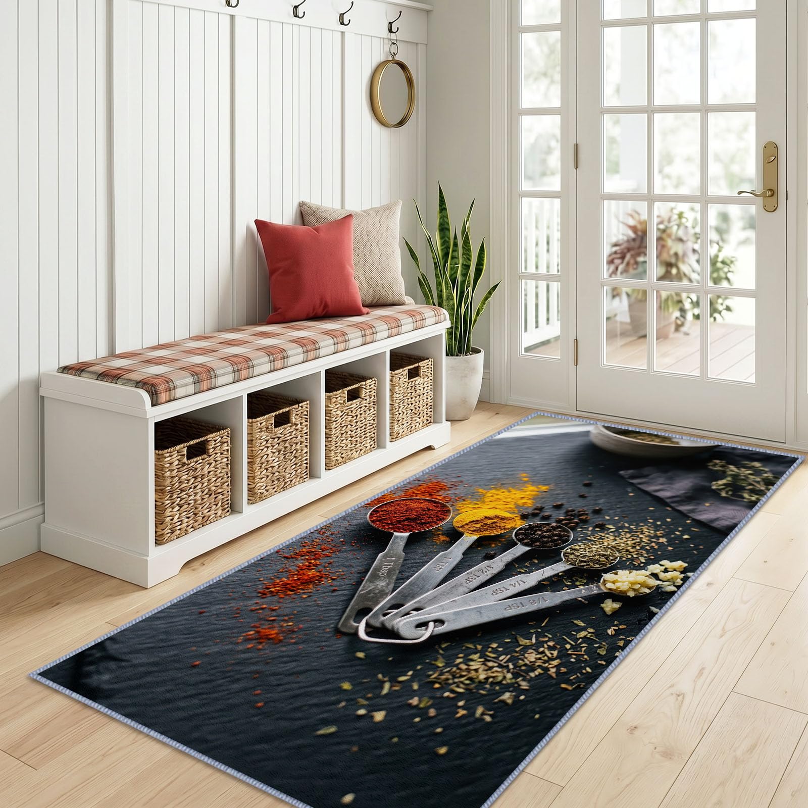 Motyw kuchenny przyprawy dywan korytarz można prać w pralce 80x240cm