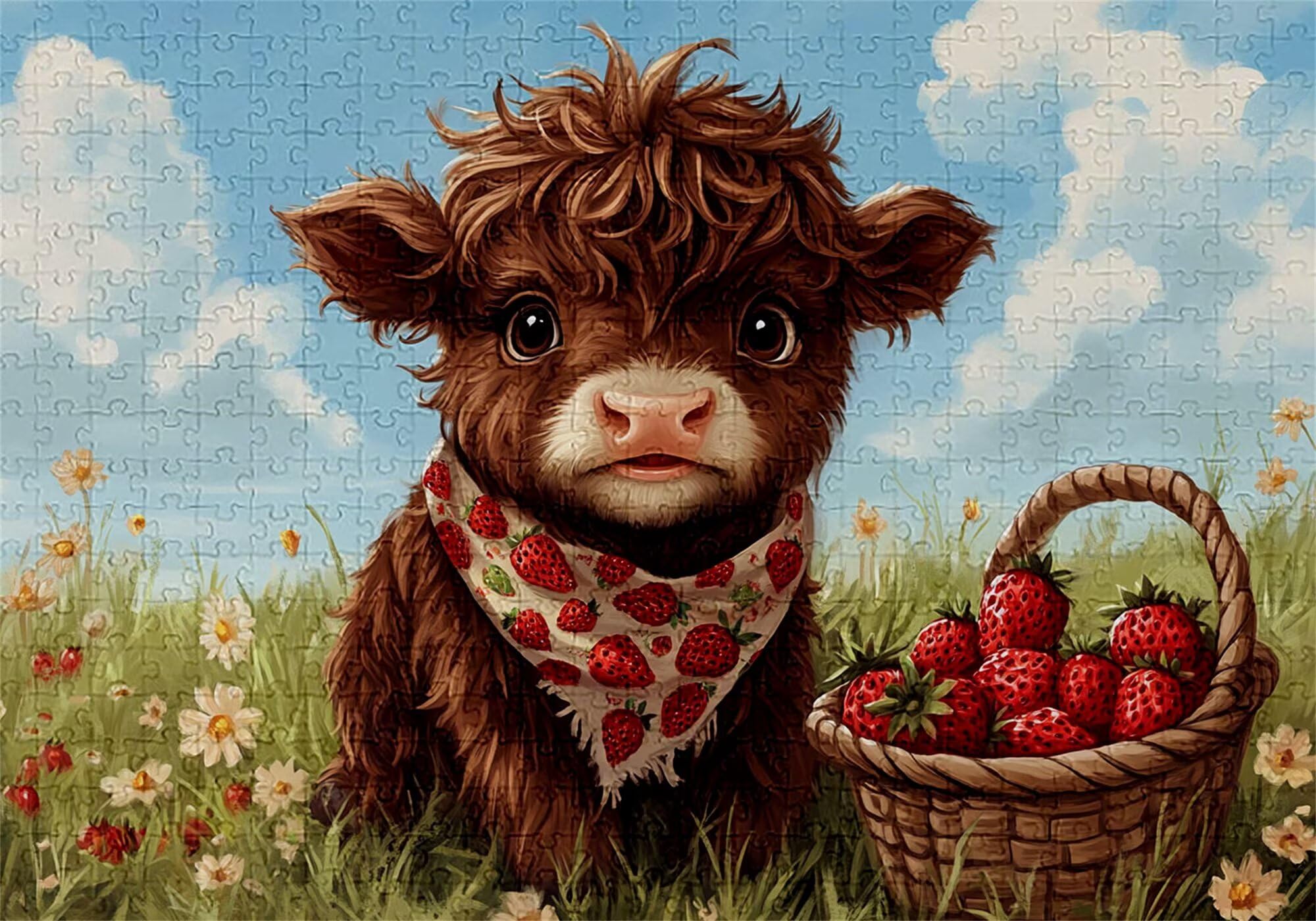 Puzzle 3000 elementów wołowina dla dorosłych truskawka 122 x 81 cm unikalne rzemiosło klasyczne 3D drewniana układanka do rodzinnych gier aktywnych, układanka do samodzielnego wykonania nawet do