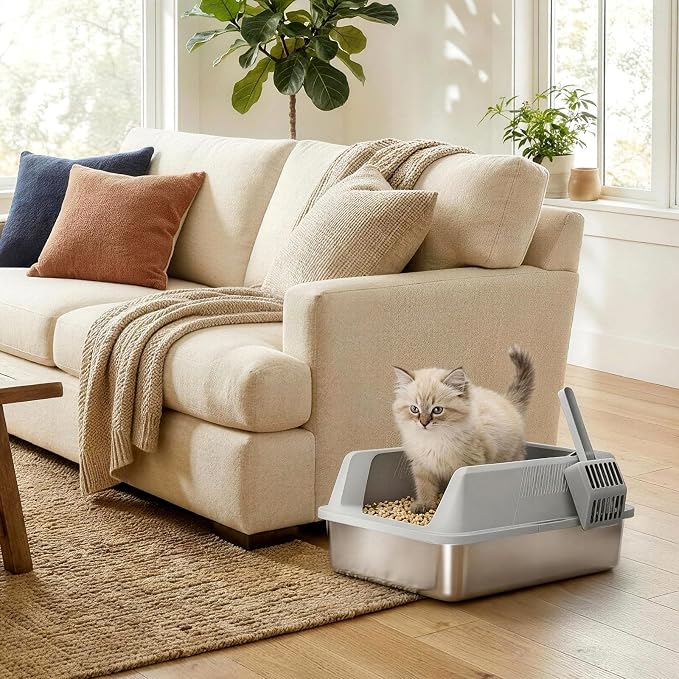 Arenero para gato Lifewit acero inoxidable pequeño miniatura 9