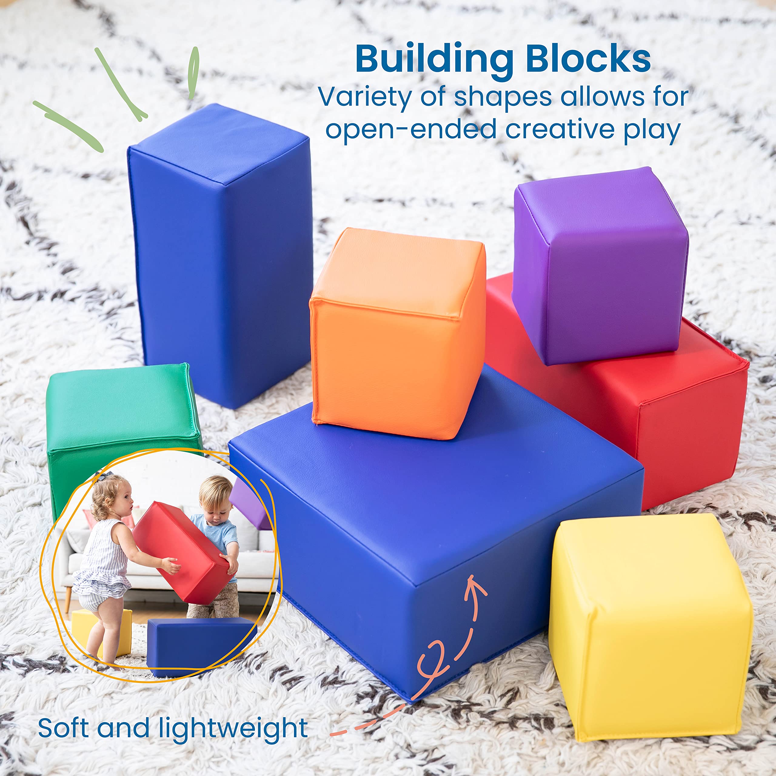 アン ロザージュECR4Kids SoftZone Building Foam Blocks, Large UnitStyle Soft