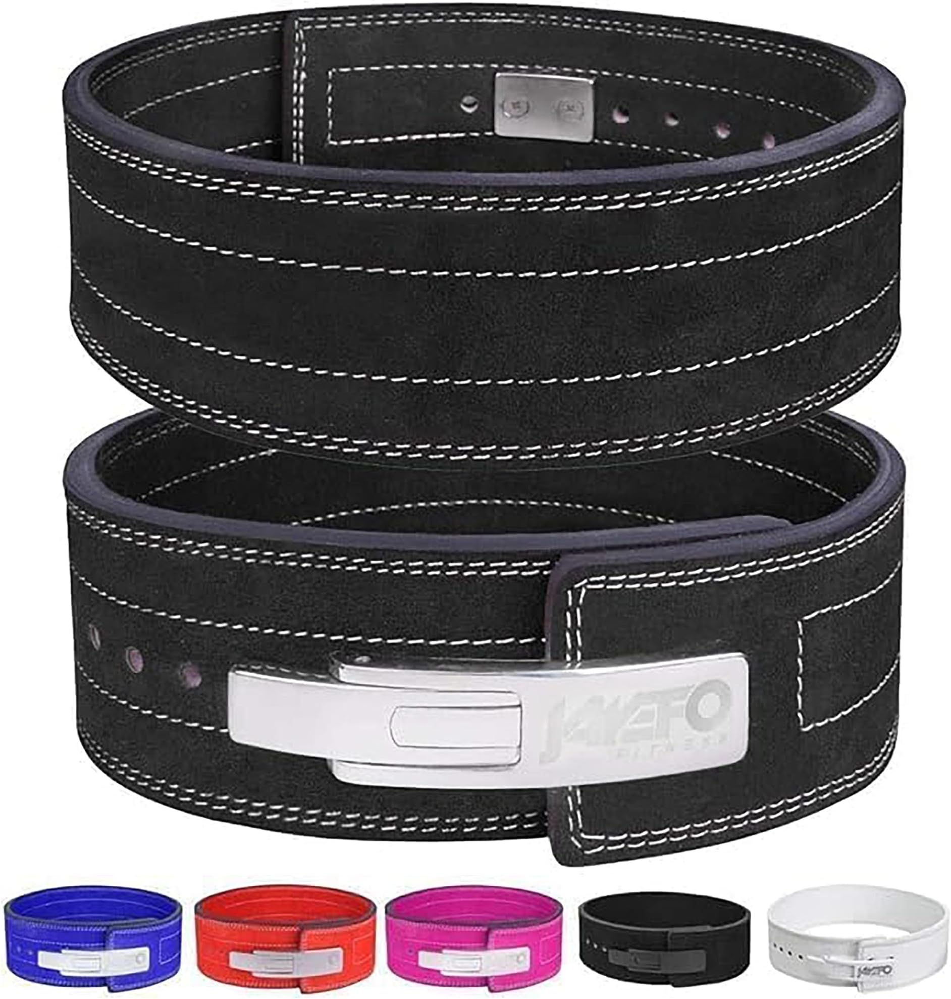 JAYEFO SPORTS LEATHER WEIGHT LIFTING LEVER BELT FOR POWERLIFTING IPF BUCKLE MEN & WOMEN STRONGMAN 10MM WORKOUT DEADLIFTS