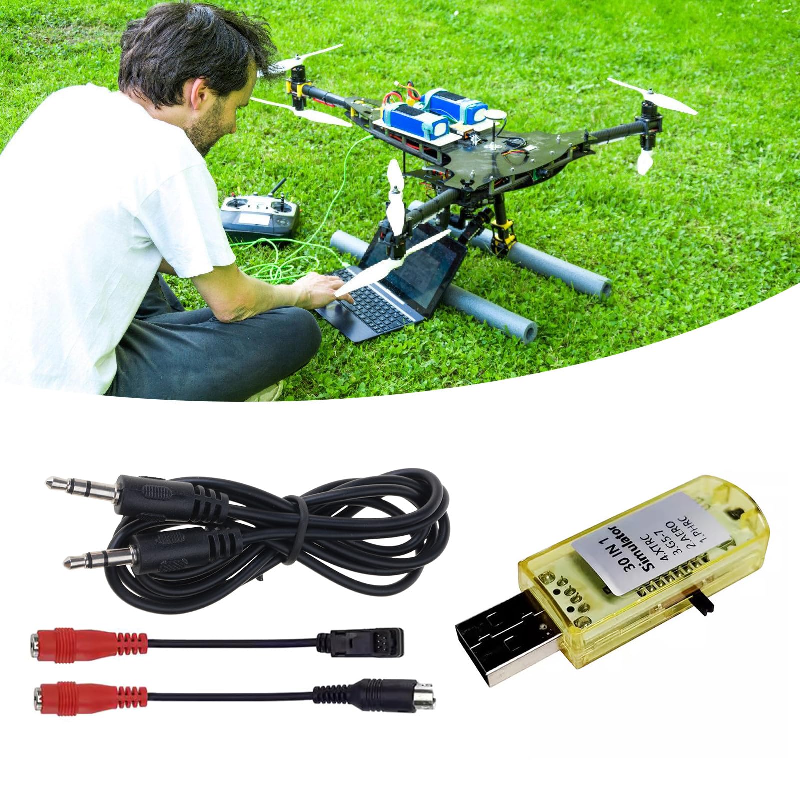 Herramienta de simulación de vuelo USB 30 en 1 con control remoto para drones de ala fija y FPV con dinámica precisa