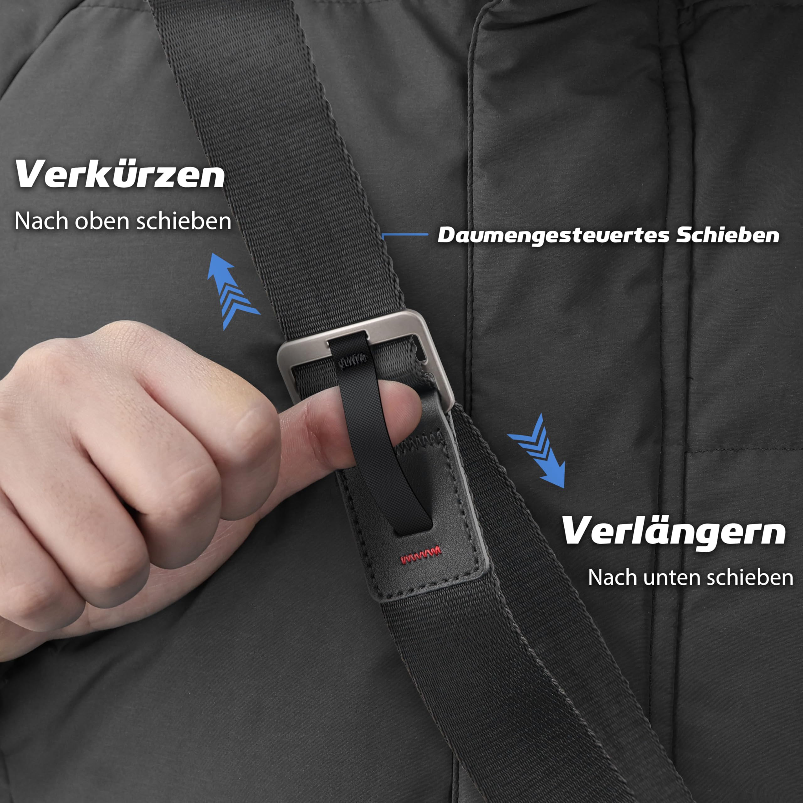 Sunya Kameragurt mit Schnellverschluss. Hergestellt aus fortschrittlichem Nylon, einhändige Einstellung, kompatibel mit allen Kameras, max. Belastung 90 kg (Schwarz)