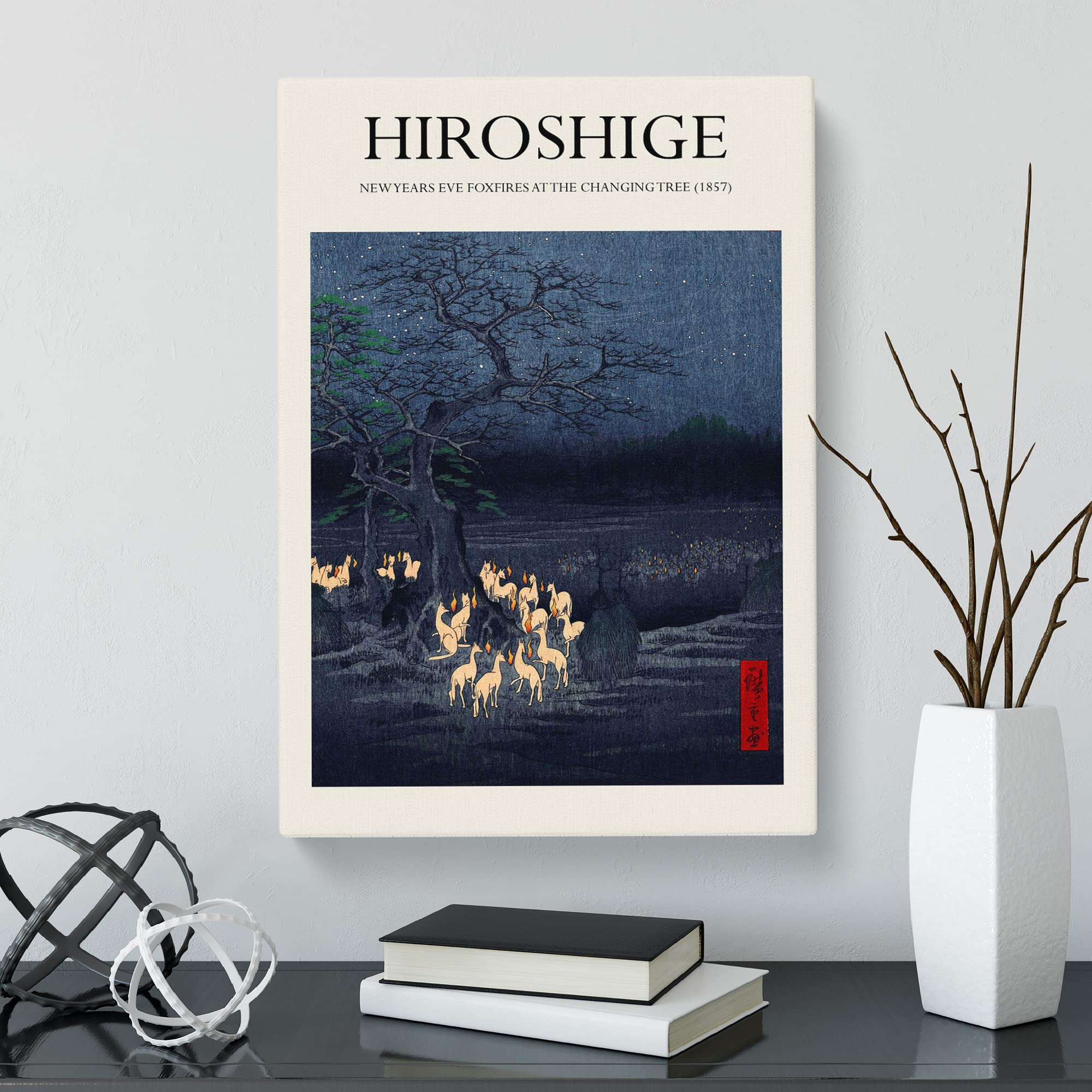 New Years Eve Foxfires By Utagawa Hiroshige Canvas Print, Mixed, 25L x 50W cm - Image 3