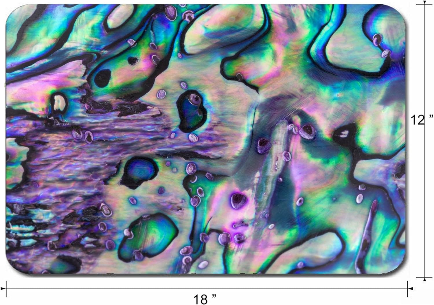 Large Mouse Pad XL Extended Non-Slip Rubber Extra Large Gaming Mousepad, 3mm thick Desk Mat 18x12 Inch Close up Background of blue green and purple abalone pearl shell 27885294