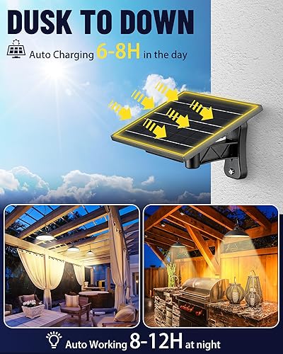 Miniatura 6 de Luces solares del poste de la cerca, luces colgantes solares, SL0508BLK-1BLK