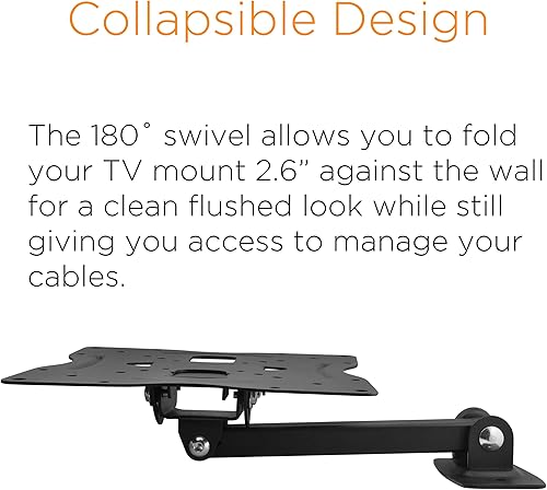Miniatura 4 de Ematic - Soporte de pared para TV, de 10 a 49 pulgadas, soporte de pared universal para TV de 10 a 49 pulgadas, incluye cable HDMI EMW3301, negro,