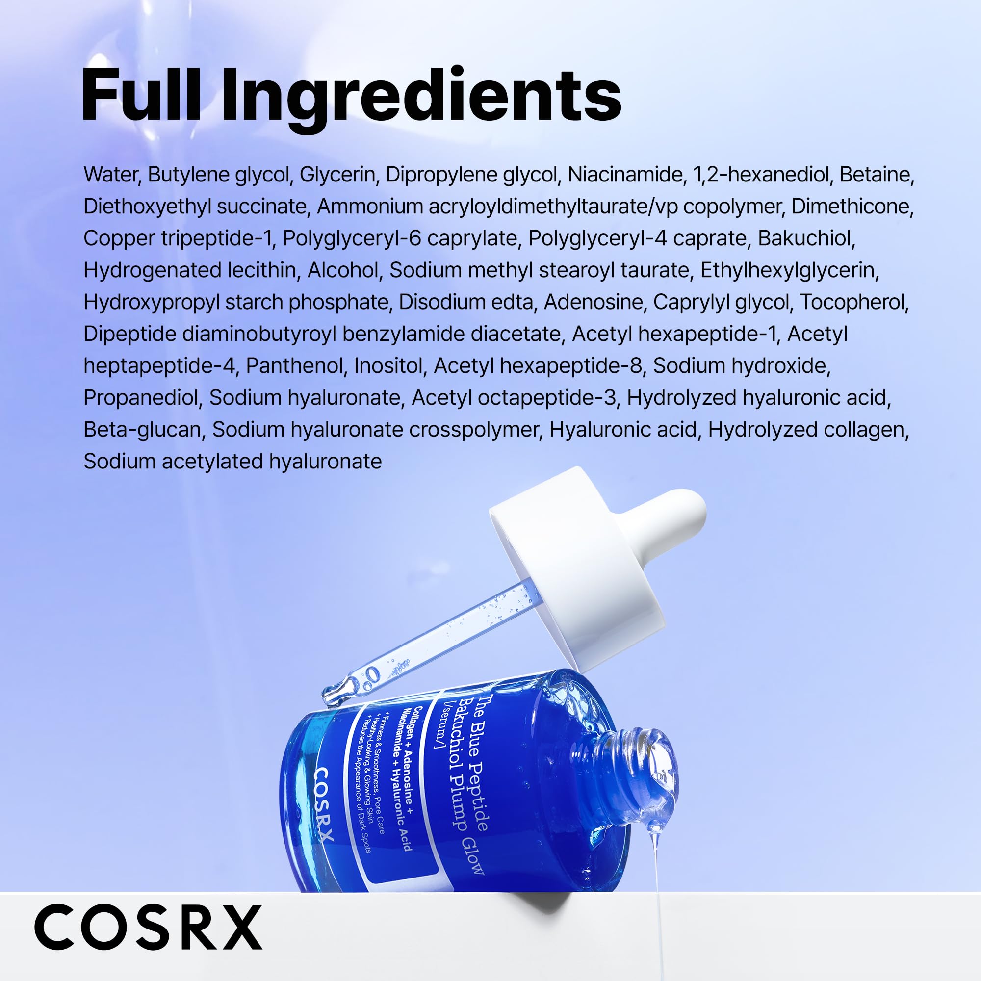 COSRX Snail Mucin X Blue Copper Peptide Daily Bounce & Glow Routine - Snail Mucin 96% Serum 3.38 fl.oz + Blue Copper Peptide Cream 1.76 oz.