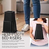 Vista 4 de Utopia Bedding - Elevadores de cama ajustables de 3, 5, 8 pulgadas - Juego de 4 elevadores de muebles resistentes para camas, sofá y escritorio