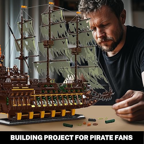 Miniatura 6 de JMBricklayer Pirate Ship Building Sets for Adults 40101 - Large MOC Ship Set Ideal Gifts for Teens Age 14+ Adults who Like Challenging Blocks