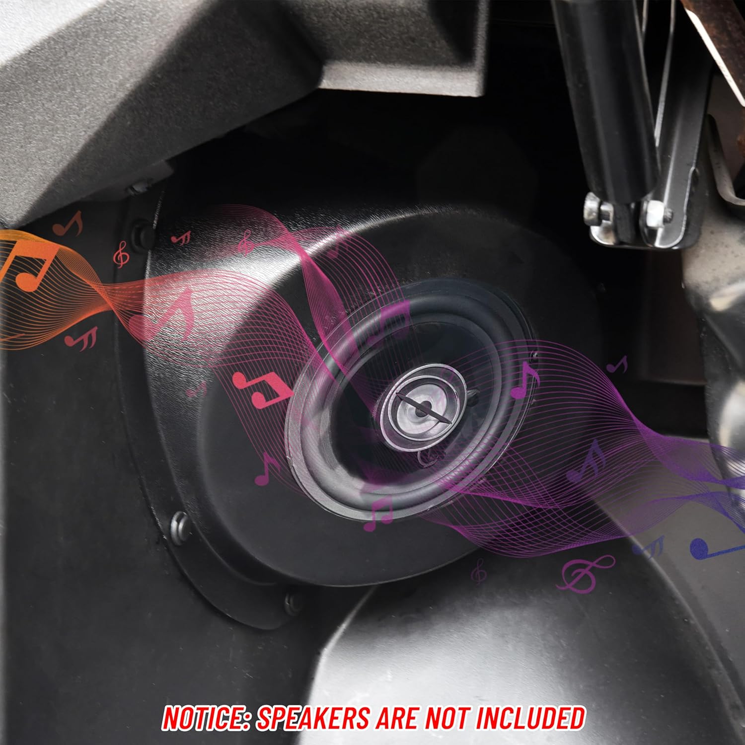 SAUTVS UTV Under Dash Kick Pod Brackets, 6.5" Speaker Mount Front Kick Panels for Polaris General 1000 EPS Accessories (2PCS)