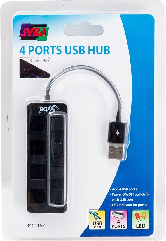 Connectland CL-U2MNHUB-4B 4 Ports USB V2.0 Mini Hub (Black)