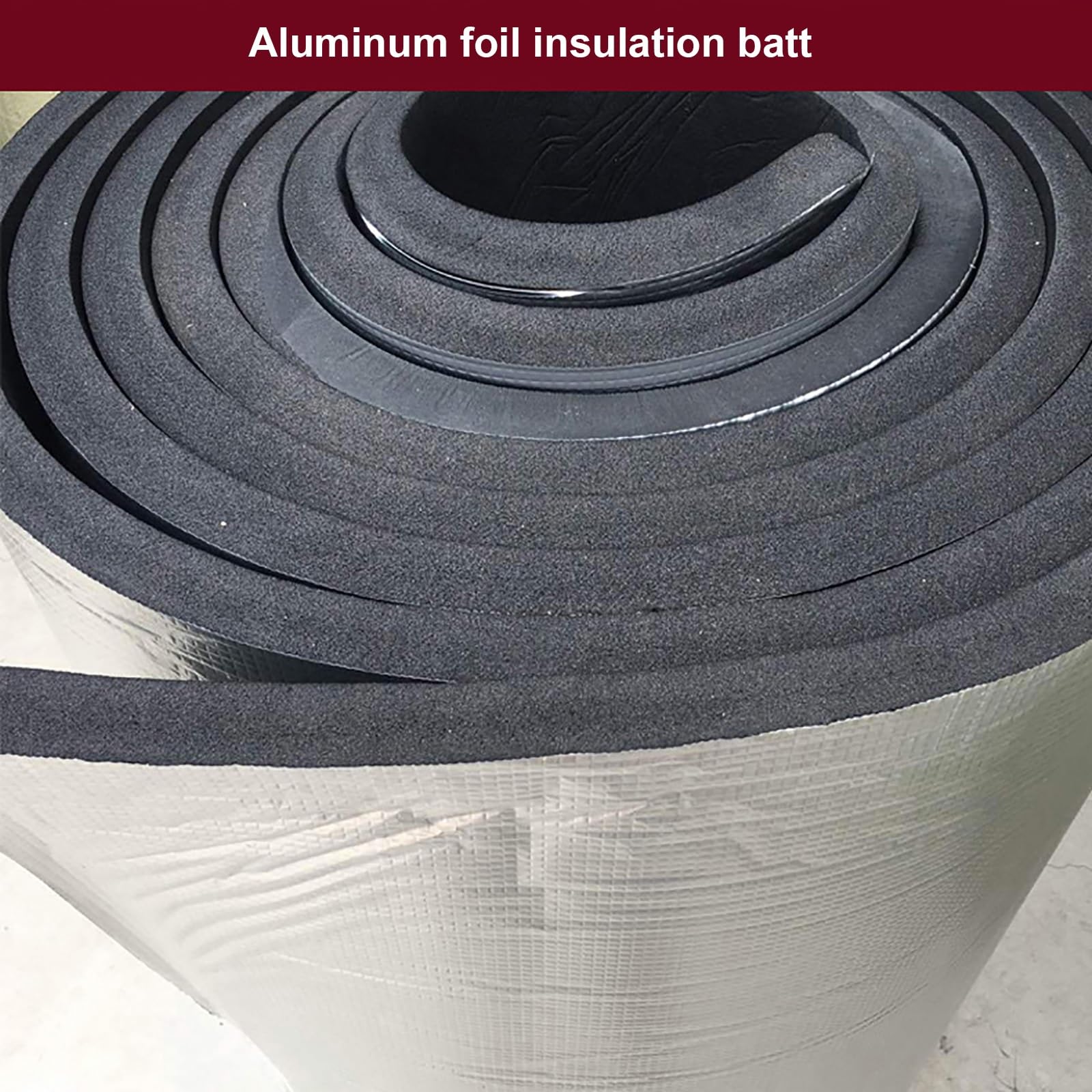 Rotolo di schiuma isolante autoadesiva in alluminio, barriera termica riflettente, foglio fonoassorbente impermeabile for soffitta, tetto, porta del garage, parete del condotto(10mm——3㎡)