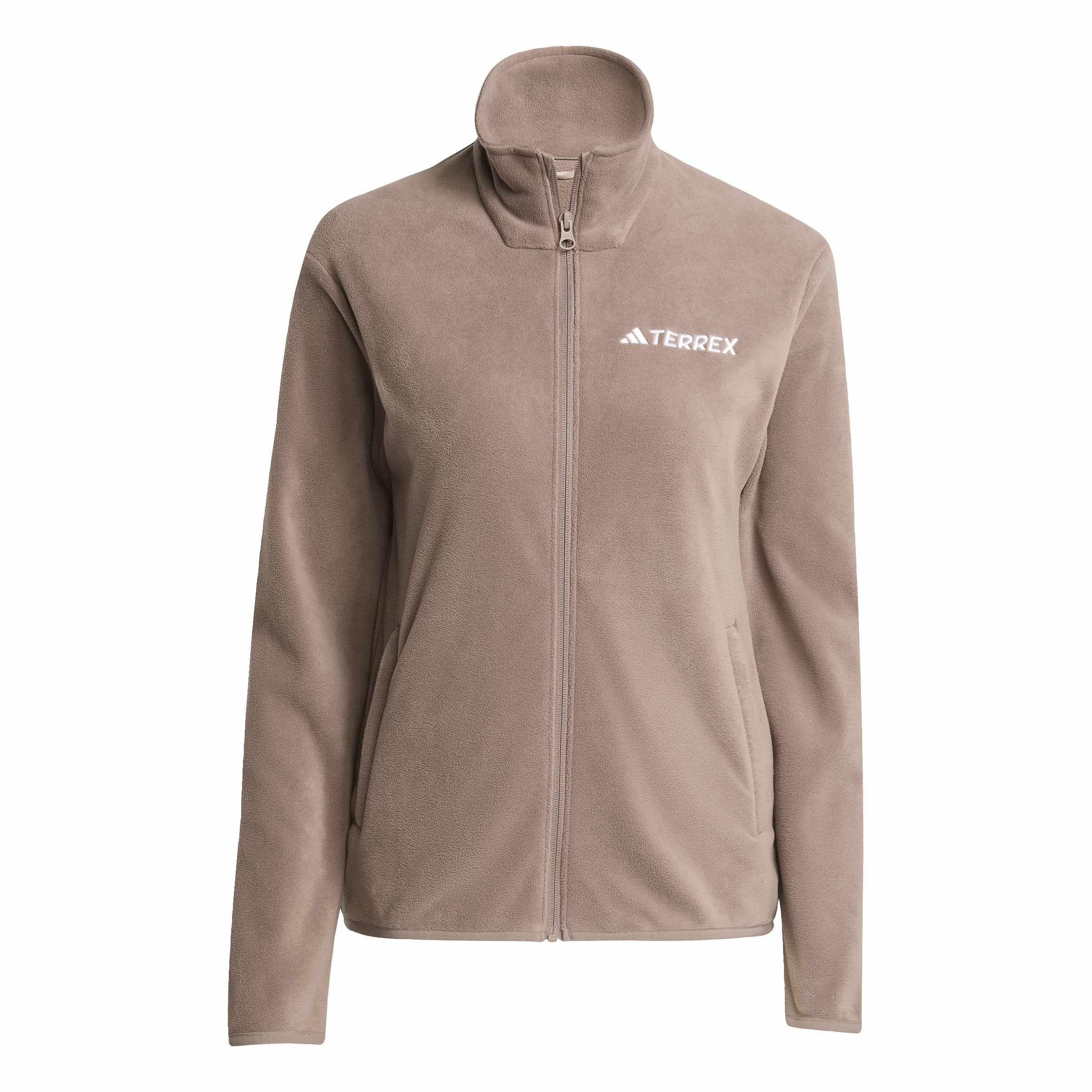 adidas Women's Terrex Multi Essentials Full Zip Fleece Jacket, Trace Brown, XS
