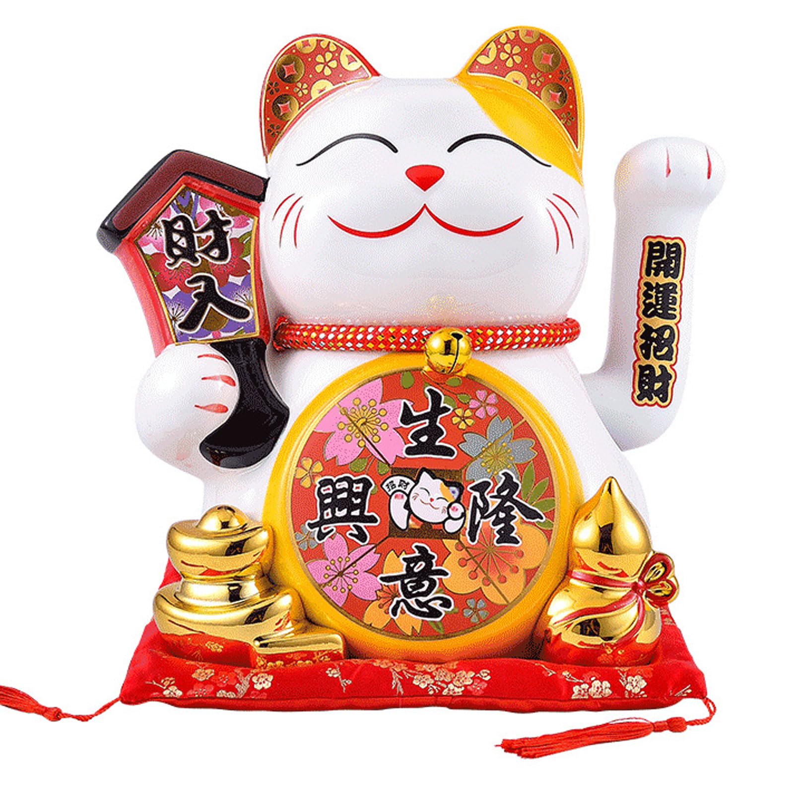 Maneki Neko Chino,Gato de la Fortuna de la Suerte con Brazo Ondulante,Gato de la Suerte de Cerámica,Gato de la Suerte Eléctrico Grande,para Tiendas,Restaurantes,el Negocio Está en Auge