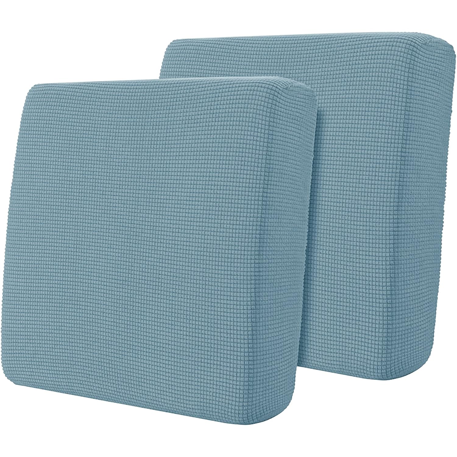 Bundle of Hokway Couch Cushion Covers Stretch Cushion Covers Sofa Seat Cushion Slipcover Cushion Protector(SmokyBlue, 1pc+2pc)