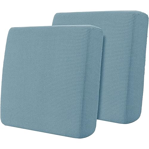 Miniatura 4 de Bundle of Hokway - Fundas de cojín elásticas para sofá, funda de cojín de asiento de sofá (azul ahumado, 1 unidad + 2 unidades)