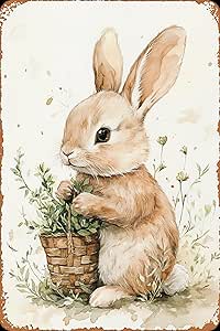 Amazon.com: HGIEJPTIK Metal Sign Rabbit Tin Sign For Rabbit Nest Farm ...