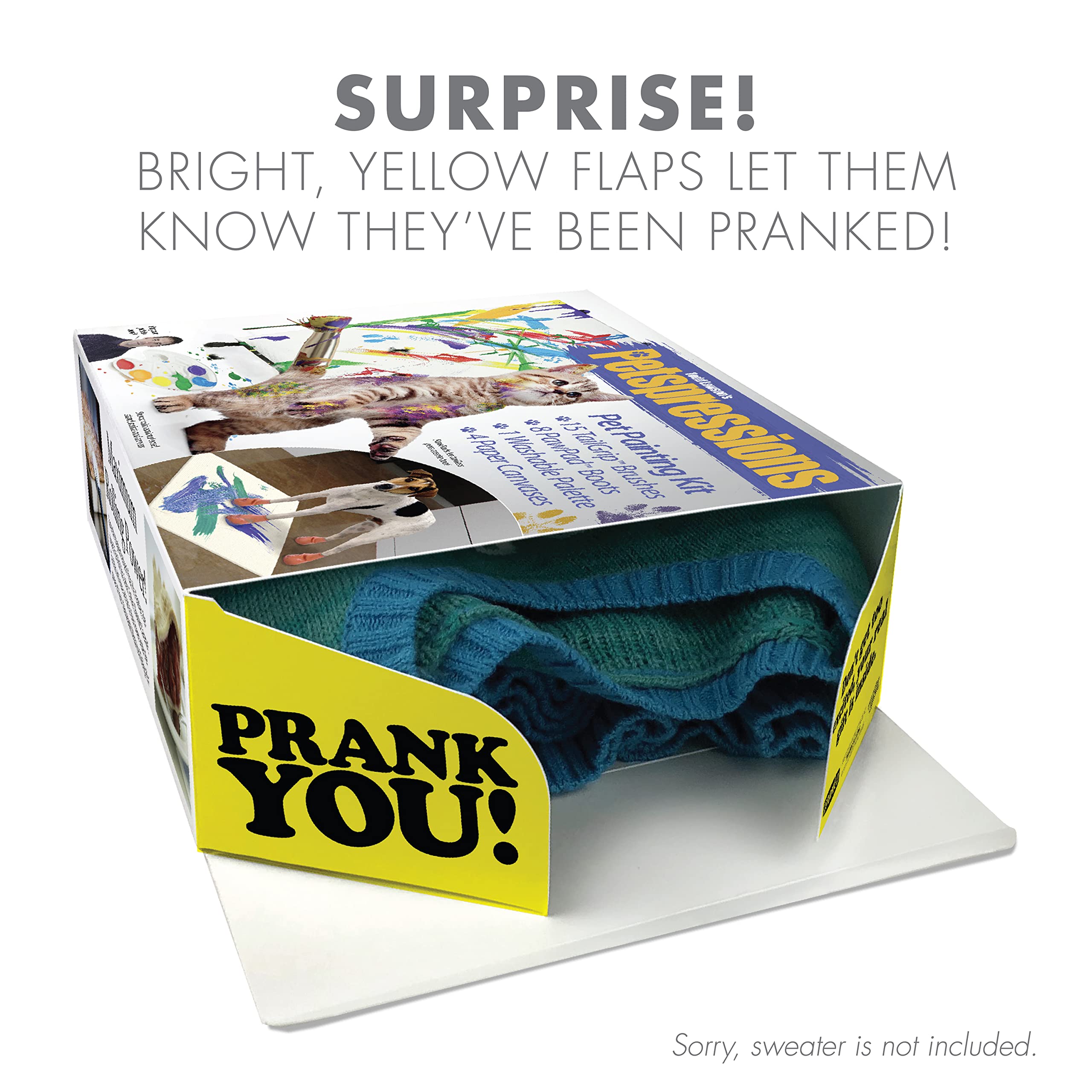 Prank-O Petspression Prank Box Hilarious Fake Packaging for Birthdays, Christmas, Holidays - Fun Gag Gift for Men, Women, Kids