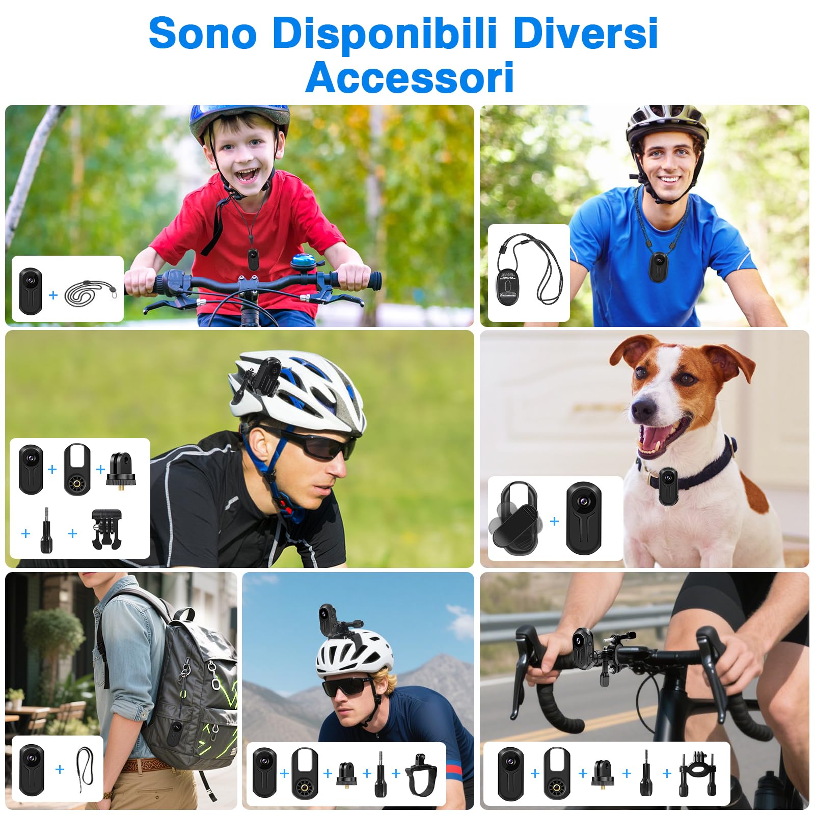 Action Camera, Mini Telecamera d'azione HD 1080P | Action Camera da Casco Sportivo a 120° con Schermo Magnetico e Display, Visione Notturna Automatica, Registrazione in Loop