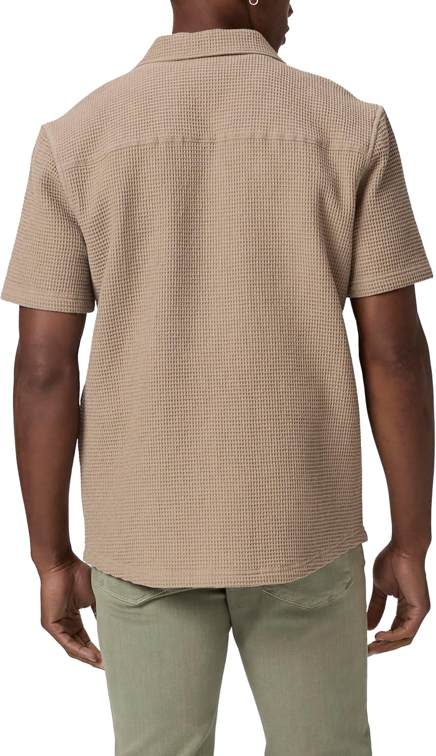PAIGE Men's Agoura Short Sleeve Waffle Button Up Shirt - Image 4