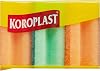 Koroplast Double Sided Corrugated Dish Sponge 5-Piece, Scratch & Trace-Free, Oil and Stain Remover Kitchen Cleaning Sponge, Pan, Cookware, Plate, Cup, Fork, Knife, Cooker, Countertop, Glass & Ceramic Surfaces