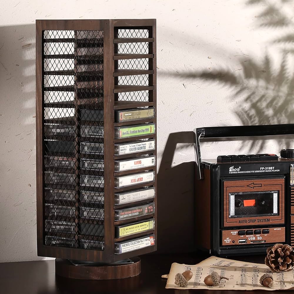 Amazon.co.jp: FARM IN カセットテープ収納 360度回転可能な