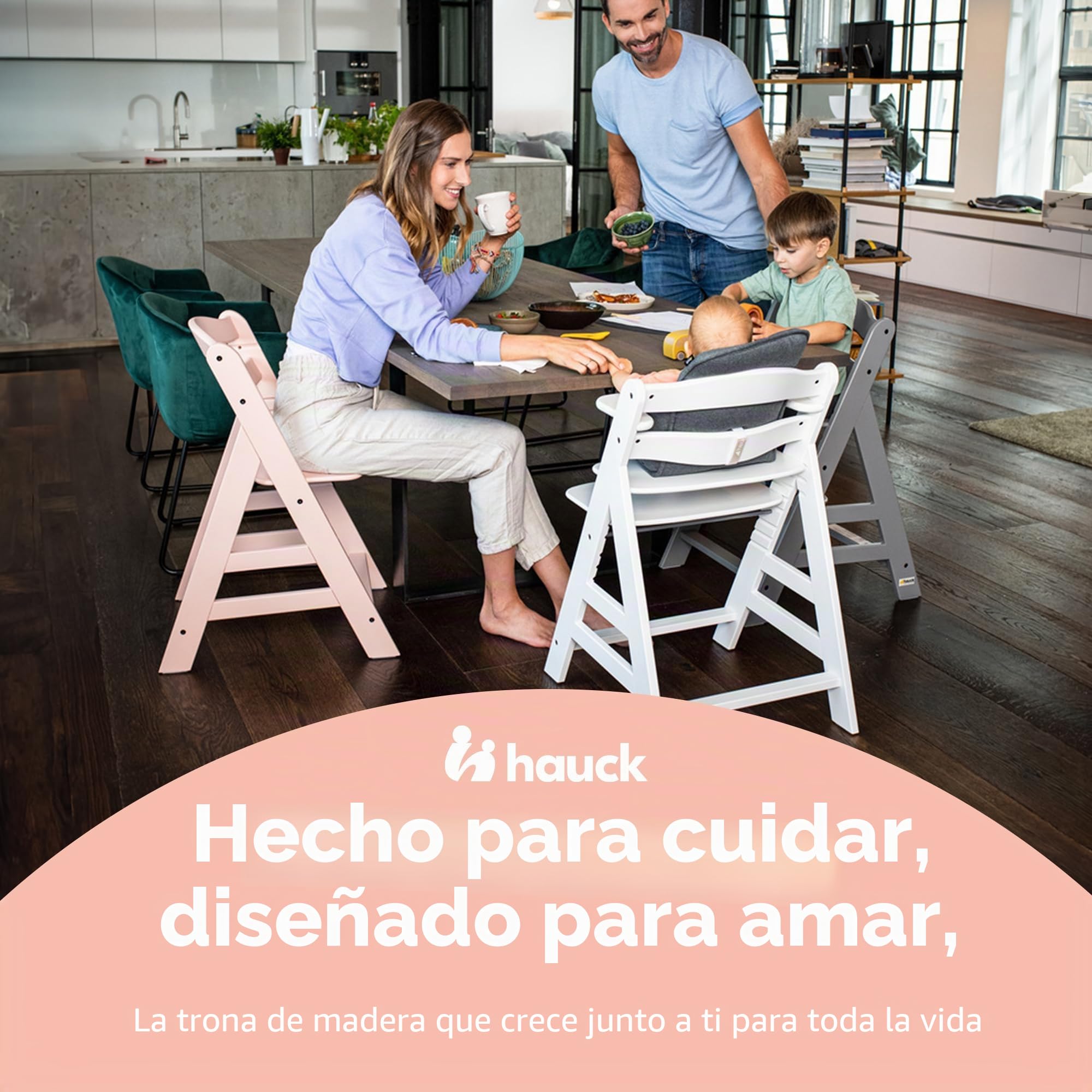hauck Alpha Tray Bandeja Trona para Alpha Plus y Beta Plus | Accesorio para Tronas de Bebé Evolutivas de Madera para Niños de 6-24 Meses | Tablero Regulable y Extraible para Comer y Jugar - Blanco