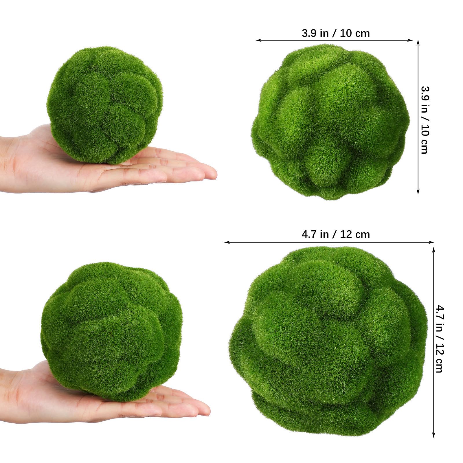 Ciieeo 8 Stück Künstliche Moosbälle aus Flockigem Schaumstoff Grün Dekorative Moos Topiary Kugeln mit Sicheren Materialien Robust für Heim und Bürodekoration Geeignet