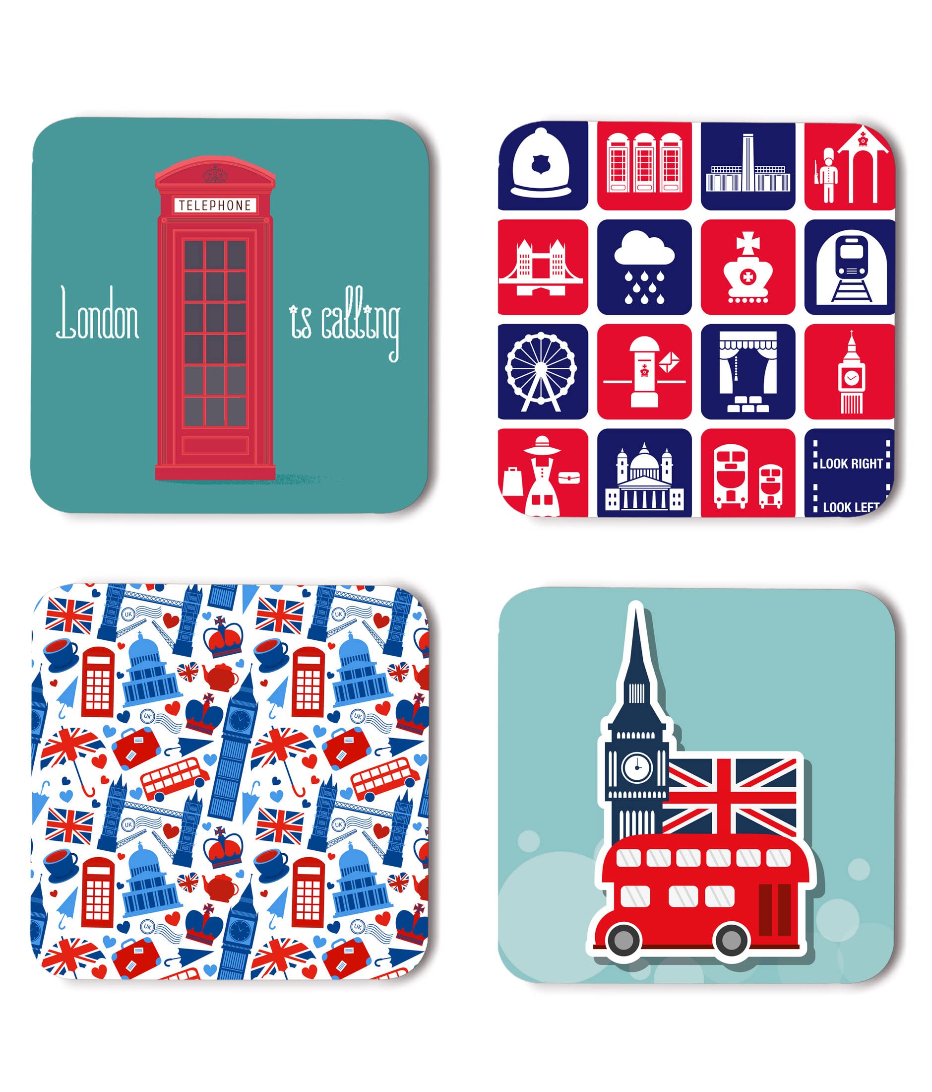 Whats Your Kick® London Clipart Theme Printed Set of 4 Wooden Fridge Magnet | London | Quotes | Kichen | Home Decor (7.6 x 7.6 -CM) D27 (B0B3RZLYVG) Amazon Price History, Amazon Price Tracker