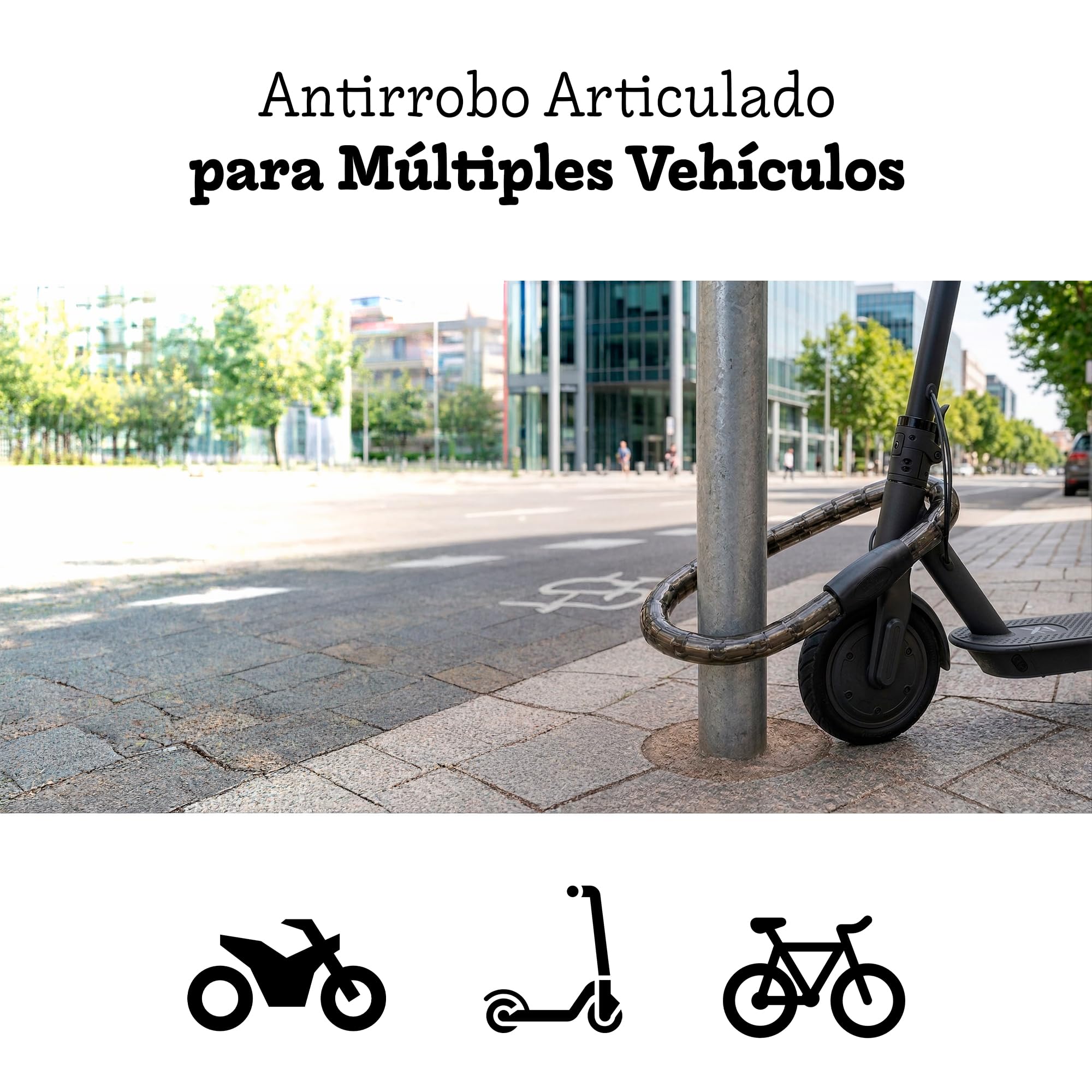 Lucchetto per moto da 120 cm, cavo in acciaio intrecciato, lucchetto per bici e monopattino, catena antifurto per moto con diametro di 22 mm, 2 chiavi, custodia protettiva antigraffio, impermeabile