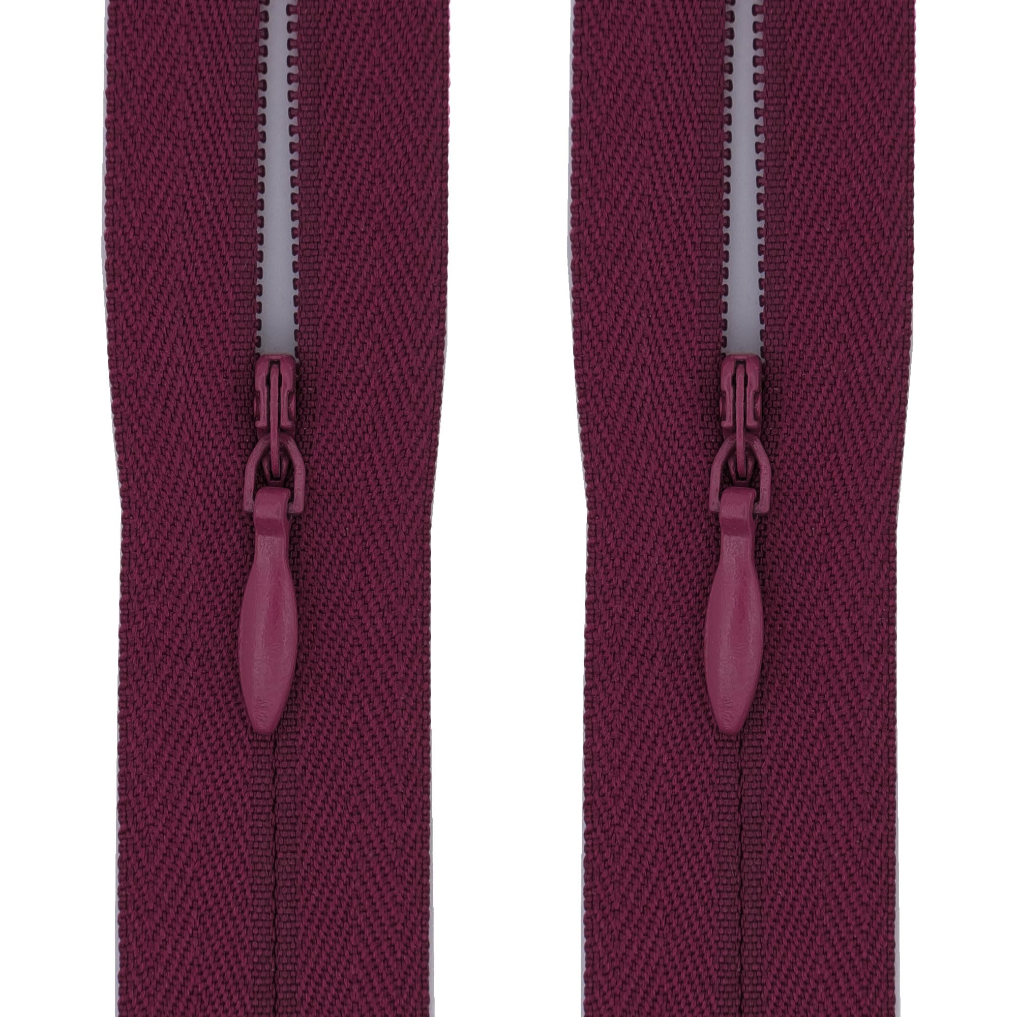 #3 Invisible Zips, 2 Pack, 16 Inch, Deep Plum Purple