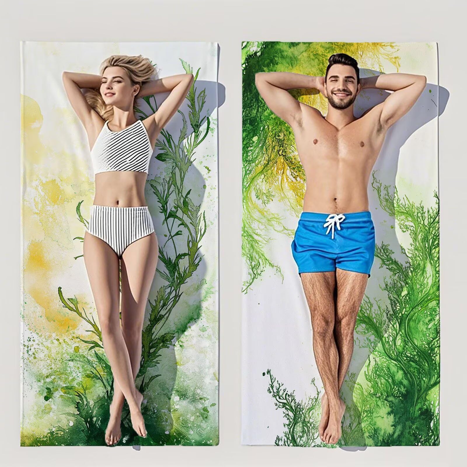 Ręczniki plażowe z mikrofibry, duży ręcznik plażowy dla dorosłych, 220 x 100 cm, 2 szt., kompaktowy, cienki, szybkoschnący, lekkie ręczniki do pływania, do jogi, prezenty dekoracyjne, dla dorosłych