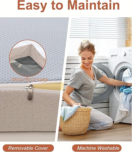 Miniatura 5 de Cojines de banco de tamaño personalizado, cojines de banco para muebles de interior con parte inferior antideslizante, tuboscorreas, cojín de banco