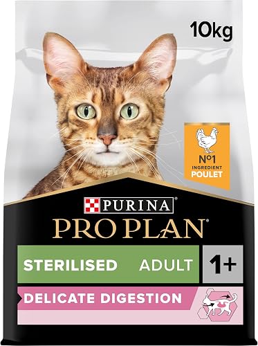 purinaproplan Pro Plan PURINA PRO PLAN | Sterilised Adult 1+ Delikatne trawienie | Bogate w Kurczaka | Karma | Kot | Torba 10 kg